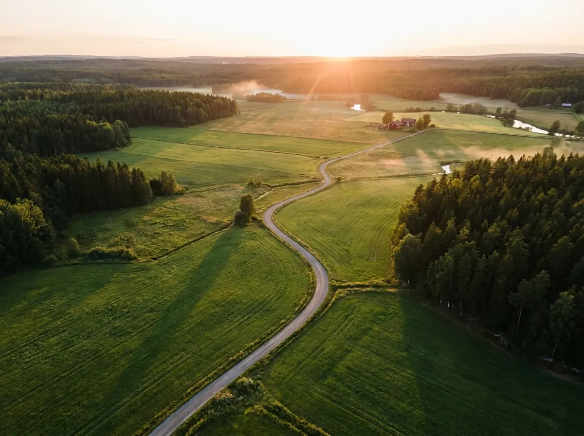 Flygfoto över Södra Ängen, Ljungby