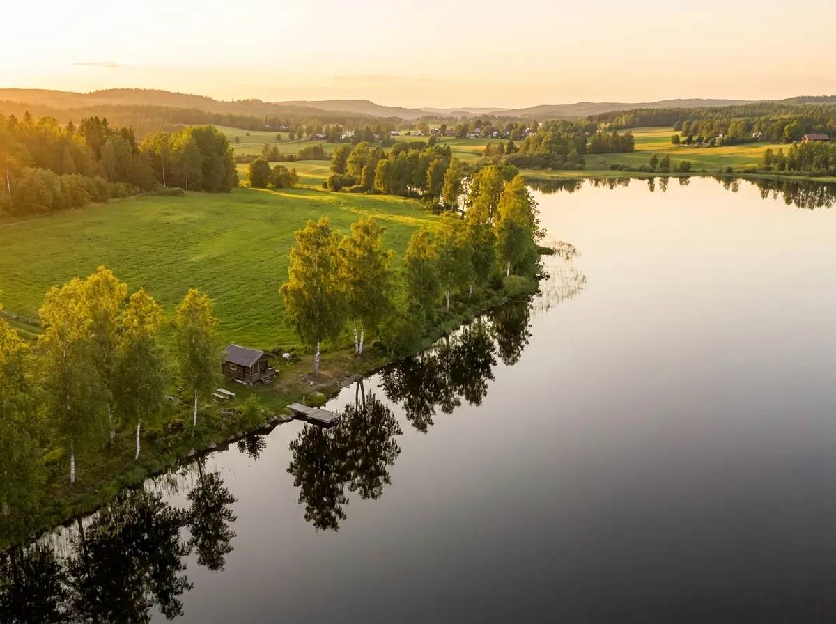 Flygfoto över Sjötomten, Växjö