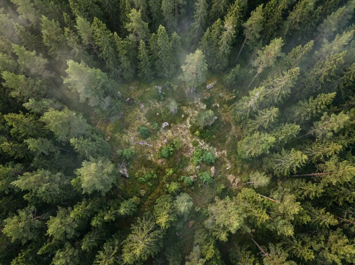 Flygfoto över Granskogen, Alvesta